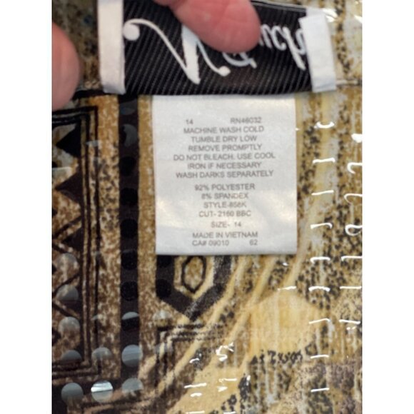 N TOUCH Women's Clear Sequin Zippered Jacket Top Size 14 Multicolor Abstract EUC - Picture 9 of 14